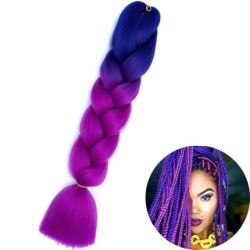 24" Synthetic Yaki Braids Hair kanekalon Ombre Braiding Hair Jumbo Braid Hair Extension For Women Hundreds of colors DIY Hair