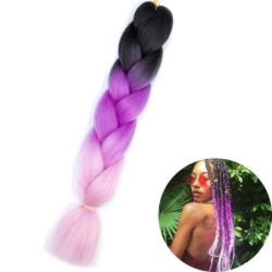 24" Synthetic Yaki Braids Hair kanekalon Ombre Braiding Hair Jumbo Braid Hair Extension For Women Hundreds of colors DIY Hair