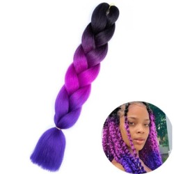 24" Synthetic Yaki Braids Hair kanekalon Ombre Braiding Hair Jumbo Braid Hair Extension For Women Hundreds of colors DIY Hair