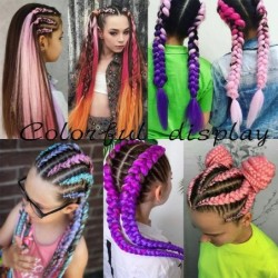 AZQUEEN 24 hüvelykes Jumbo Braids Extensions szintetikus hajfonás Afro Ombre színes kanekalon hajfonat gyerekeknek