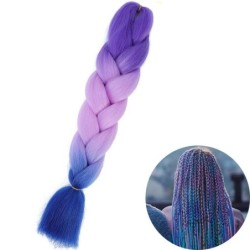 24" Synthetic Yaki Braids Hair kanekalon Ombre Braiding Hair Jumbo Braid Hair Extension For Women Hundreds of colors DIY Hair