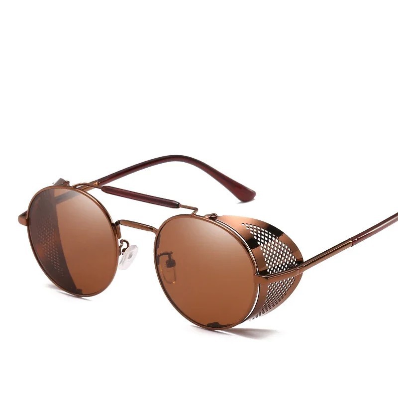 MUSELIFE Retro Kerek Fém Napszemüvegek Steampunk Férfi Női Márka Designer Szemüvegek Oculos De Sol Shades UV védelem