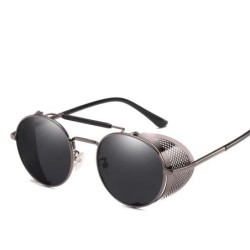 MUSELIFE Retro Kerek Fém Napszemüvegek Steampunk Férfi Női Márka Designer Szemüvegek Oculos De Sol Shades UV védelem