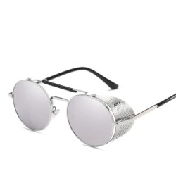 MUSELIFE Retro Kerek Fém Napszemüvegek Steampunk Férfi Női Márka Designer Szemüvegek Oculos De Sol Shades UV védelem