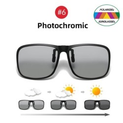 VIVIBEE Polarizált Flip Up Clip napszemüveg vezetéshez Sötét UV400 Photochromic Anti Glare Lens MyopiaSun Glasses autós vezető