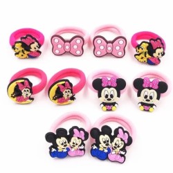 10 DB Mickey Minnie Disney elasztikus haj gumiszalag fejpánt hajkiegészítők lányoknak rajzfilm hajgumi haj masni koreai