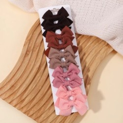 10db/tétel Gyerek egyszínű szalag baba masni hajkapcsok kislányoknak, kézzel készített Bowknot hajcsat MiNi Barrettes hajkiegész