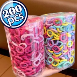 100/200 DB női lányok színes nejlon rugalmas hajpántok lófarok tartású kis hajkötő gumiszalagok Scrunchie haj kiegészítők