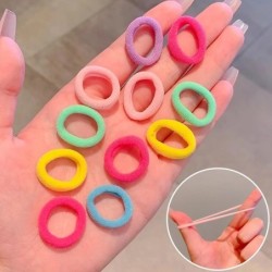 100/200 DB női lányok színes nejlon rugalmas hajpántok lófarok tartású kis hajkötő gumiszalagok Scrunchie haj kiegészítők