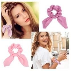 Új Chiffon Bowknot selyem hajcsiszolók női gyöngy lófarok tartó hajkötők Hajkötél gumiszalagok fejfedők hajkiegészítők