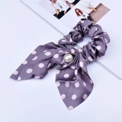 Új Chiffon Bowknot selyem hajcsiszolók női gyöngy lófarok tartó hajkötők Hajkötél gumiszalagok fejfedők hajkiegészítők