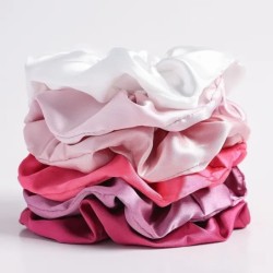 6 részes női tiszta színű szatén nagy scrunchie napi egyszerű hangulatos szett