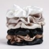 6 részes női tiszta színű szatén nagy scrunchie napi egyszerű hangulatos szett